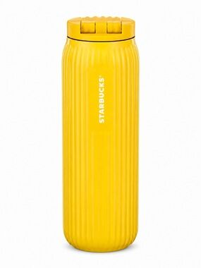 Starbucks 2025 Spring Collection Yellow Pleated Insulated Tumbler 16 oz